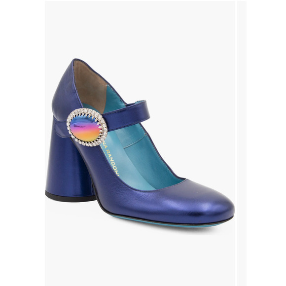 Valentina Rangoni Tonda Mary Jane‎ Pump Size 7 Made In Italy - Picture 1 of 11